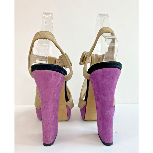 Zara Woman Colorblock Suede T Strap Heels EU 38 US 7.5 - Picture 6 of 13